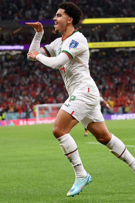 Zakaria Aboukhlal Goal Celebration Morocco World Cup Poster Wall Art Print Home Wall Decor