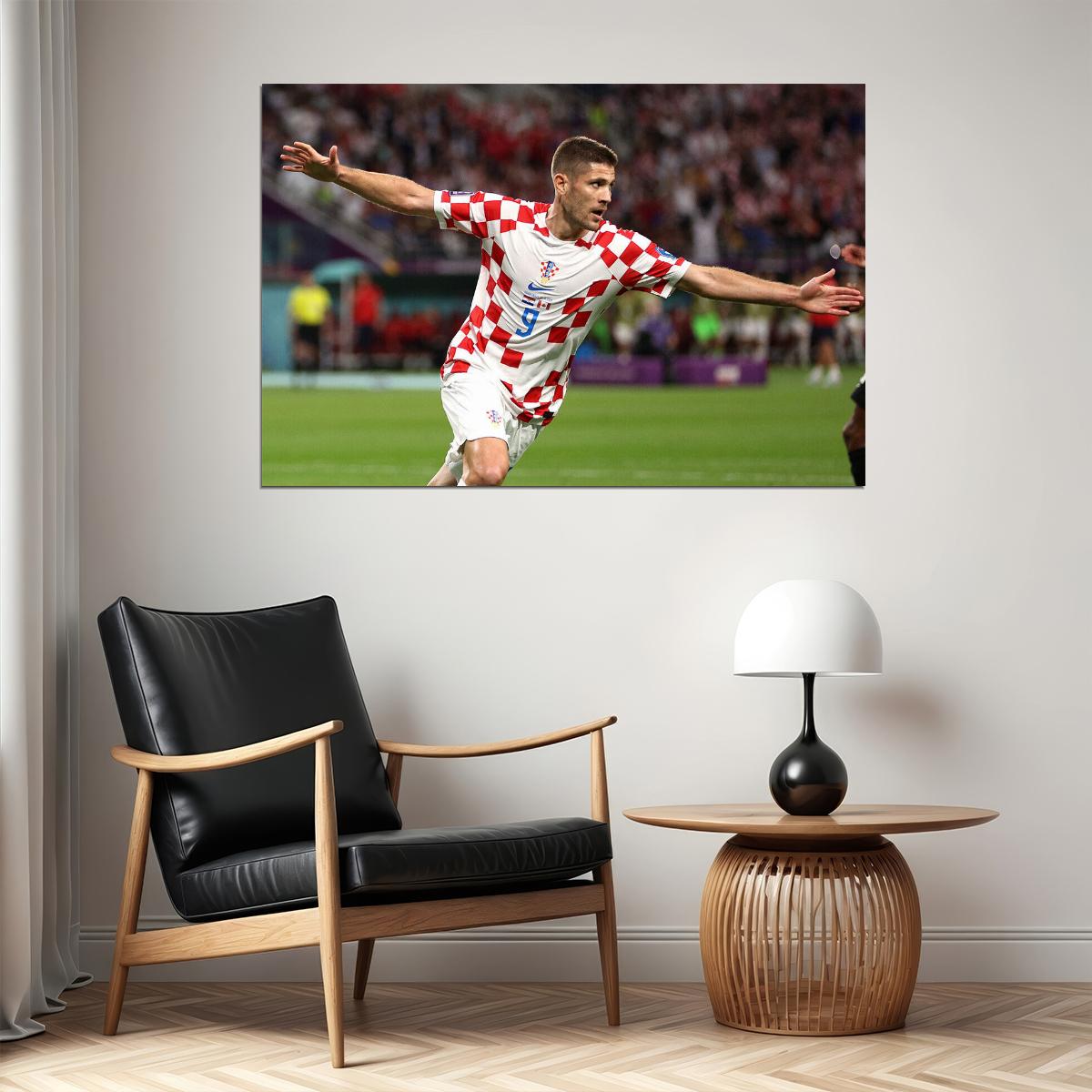 Andrej Kramaric Croatia National Team World Cup Sport Poster Wall Art Print Home Wall Decor - xonomax