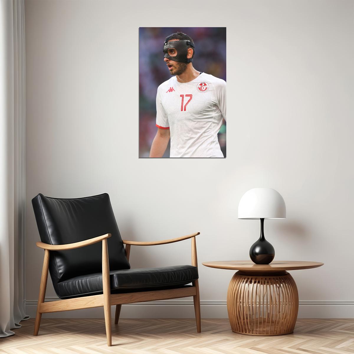 Ellyes Skhiri Tunisia National Team World Cup Poster Wall Art Print Home Wall Decor - xonomax