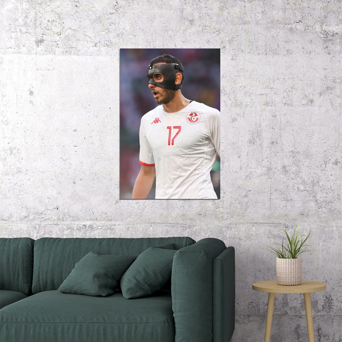 Ellyes Skhiri Tunisia National Team World Cup Poster Wall Art Print Home Wall Decor - xonomax