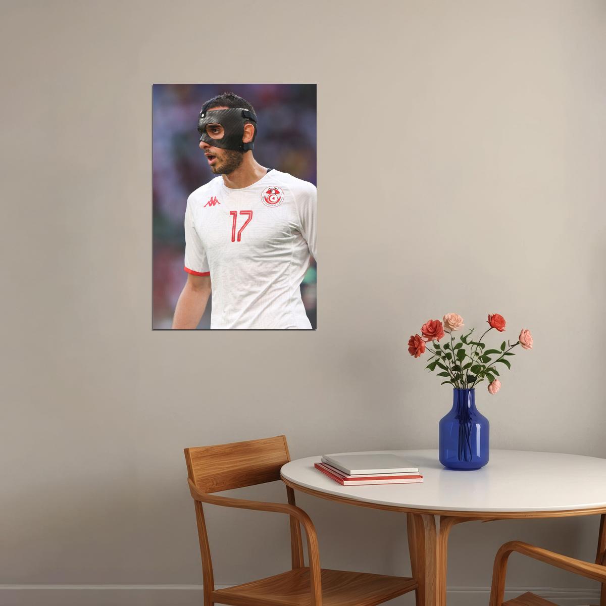 Ellyes Skhiri Tunisia National Team World Cup Poster Wall Art Print Home Wall Decor - xonomax
