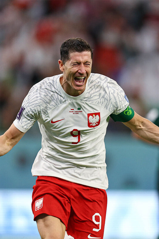 Robert Lewandowski Goal Celebration Poland World Cup Poster Wall Art Print Home Wall Decor