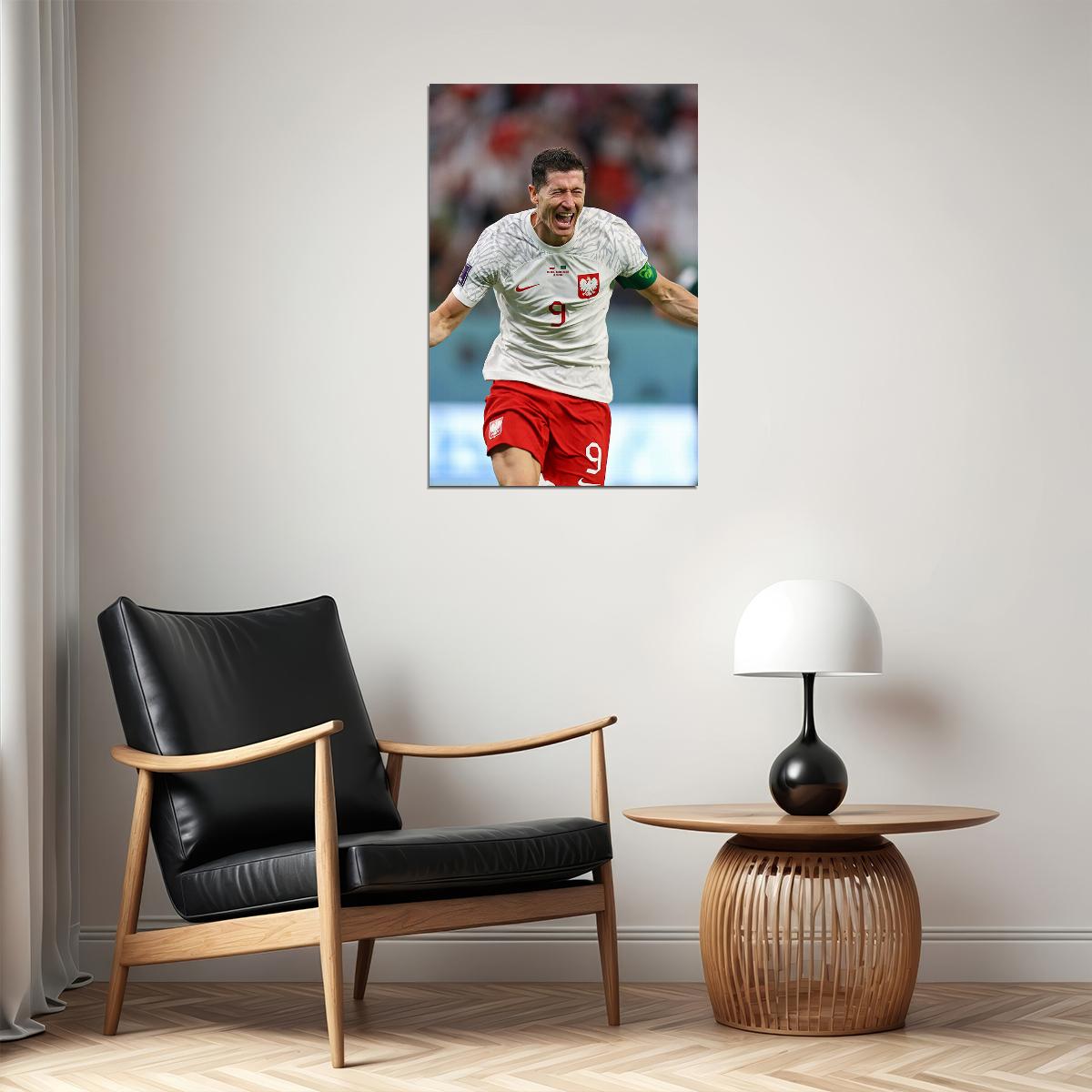 Robert Lewandowski Goal Celebration Poland World Cup Poster Wall Art Print Home Wall Decor