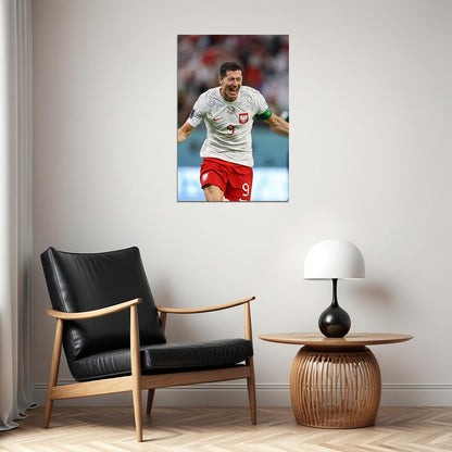 Robert Lewandowski Goal Celebration Poland World Cup Poster Wall Art Print Home Wall Decor