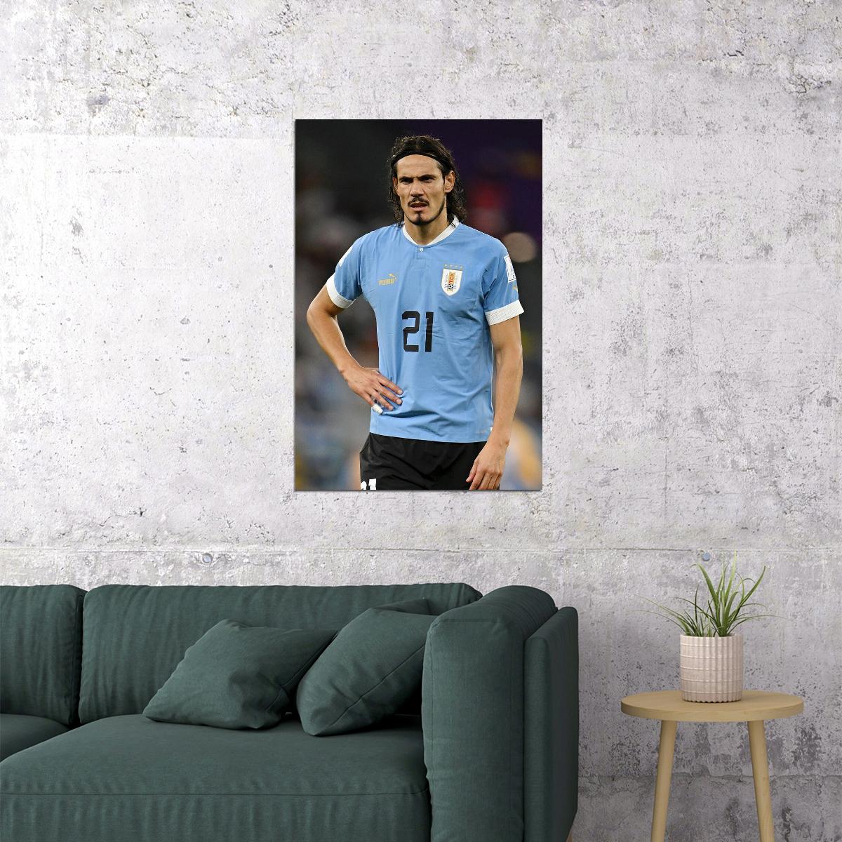 Edinson Cavani Uruguay National Team World Cup Poster Wall Art Print Home Wall Decor - xonomax