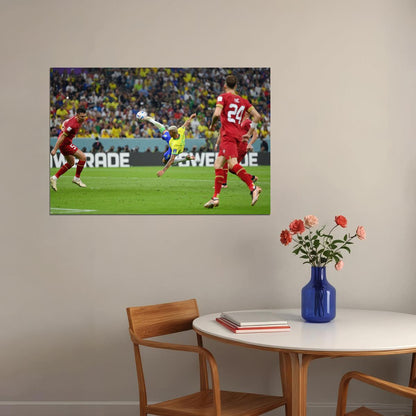Richarlison Goal Brazil National Team World Cup Poster Wall Art Print Home Wall Decor - xonomax