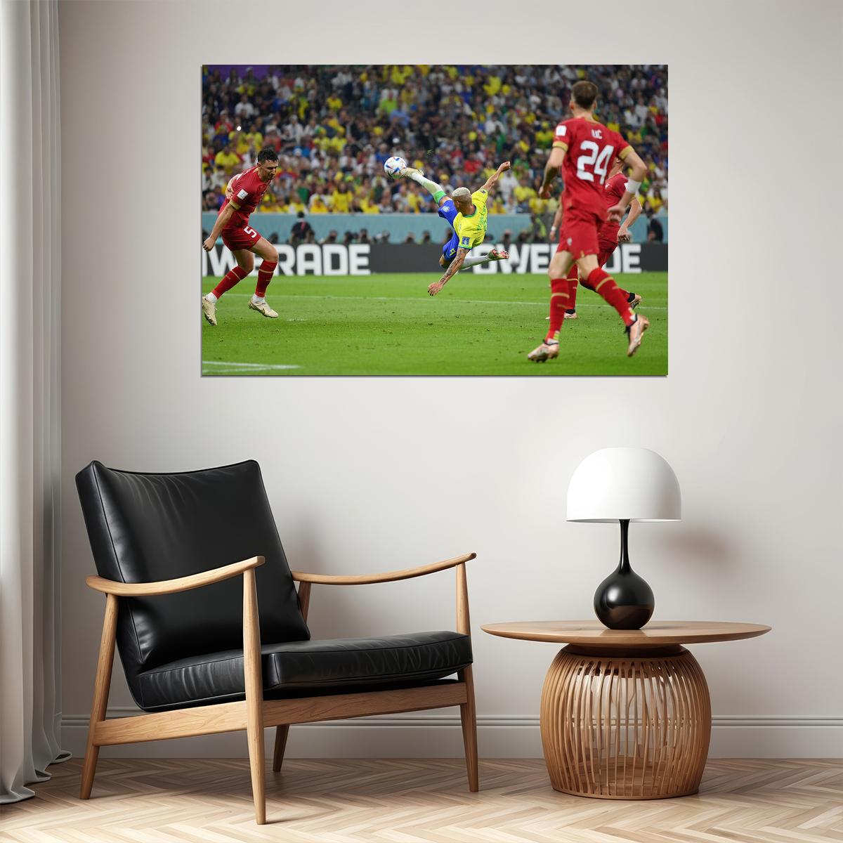 Richarlison Goal Brazil National Team World Cup Poster Wall Art Print Home Wall Decor - xonomax