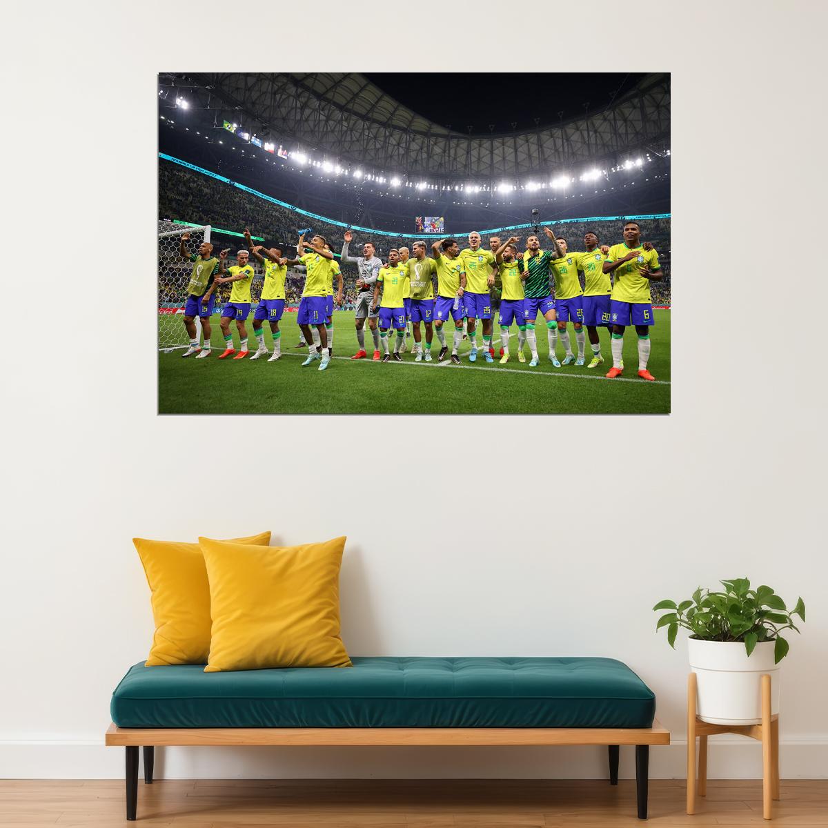 Brazil National Team World Cup Football Poster Wall Art Print Home Wall Decor - xonomax