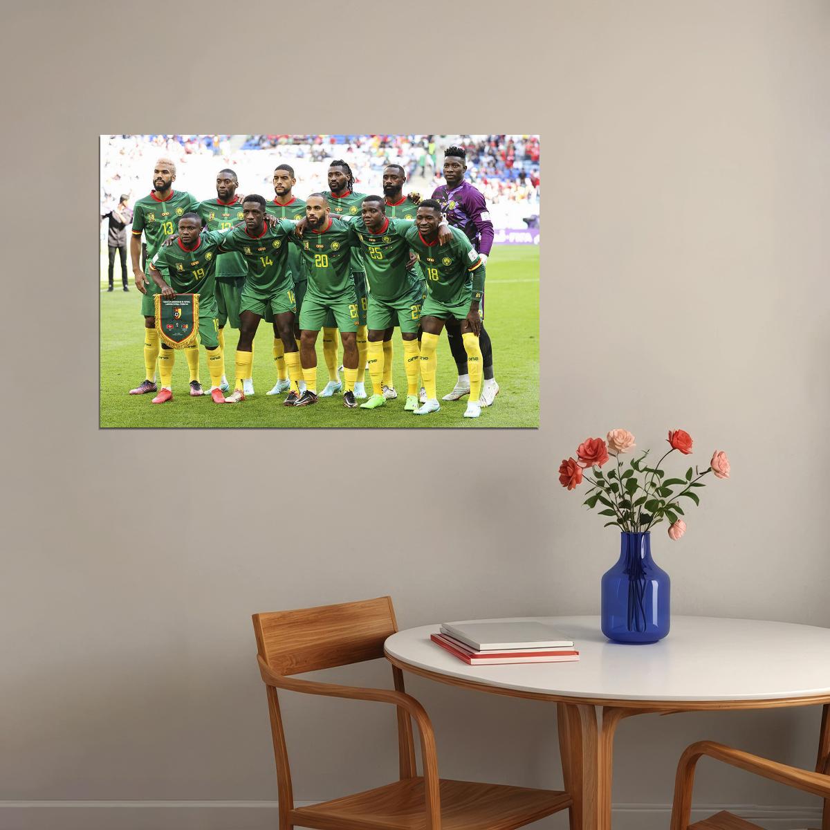 Cameroon National Football Team World Cup Qatar 2022 Poster Wall Art Print Home Wall Decor - xonomax