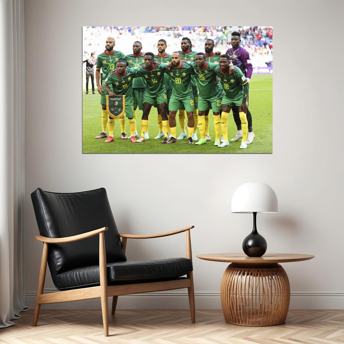 Cameroon National Football Team World Cup Qatar 2022 Poster Wall Art Print Home Wall Decor - xonomax