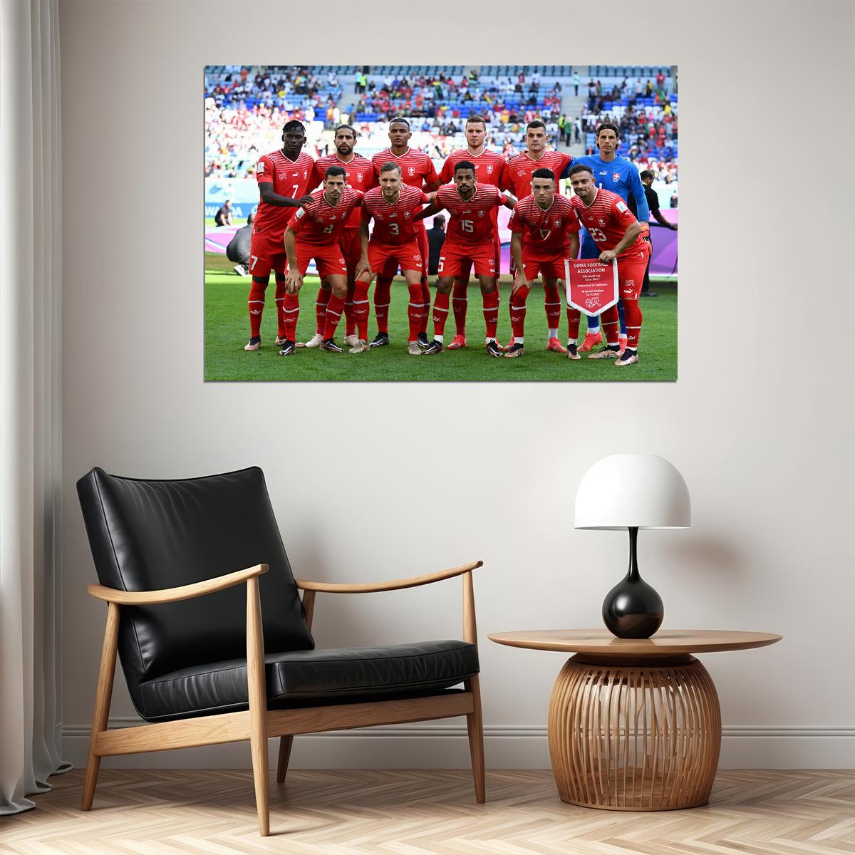 Switzerland National Football Team World Cup Qatar 2022 Poster Wall Art Print Home Wall Decor - xonomax