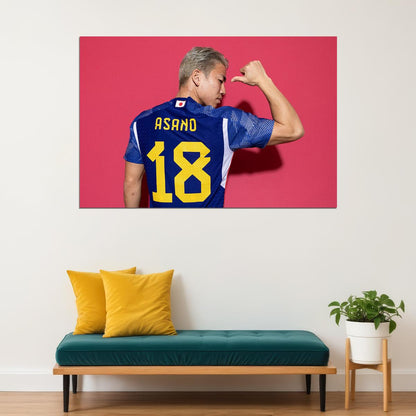 Takuma Asano Japan National Team World Cup Qatar 2022 Poster Wall Art Print Home Wall Decor - xonomax