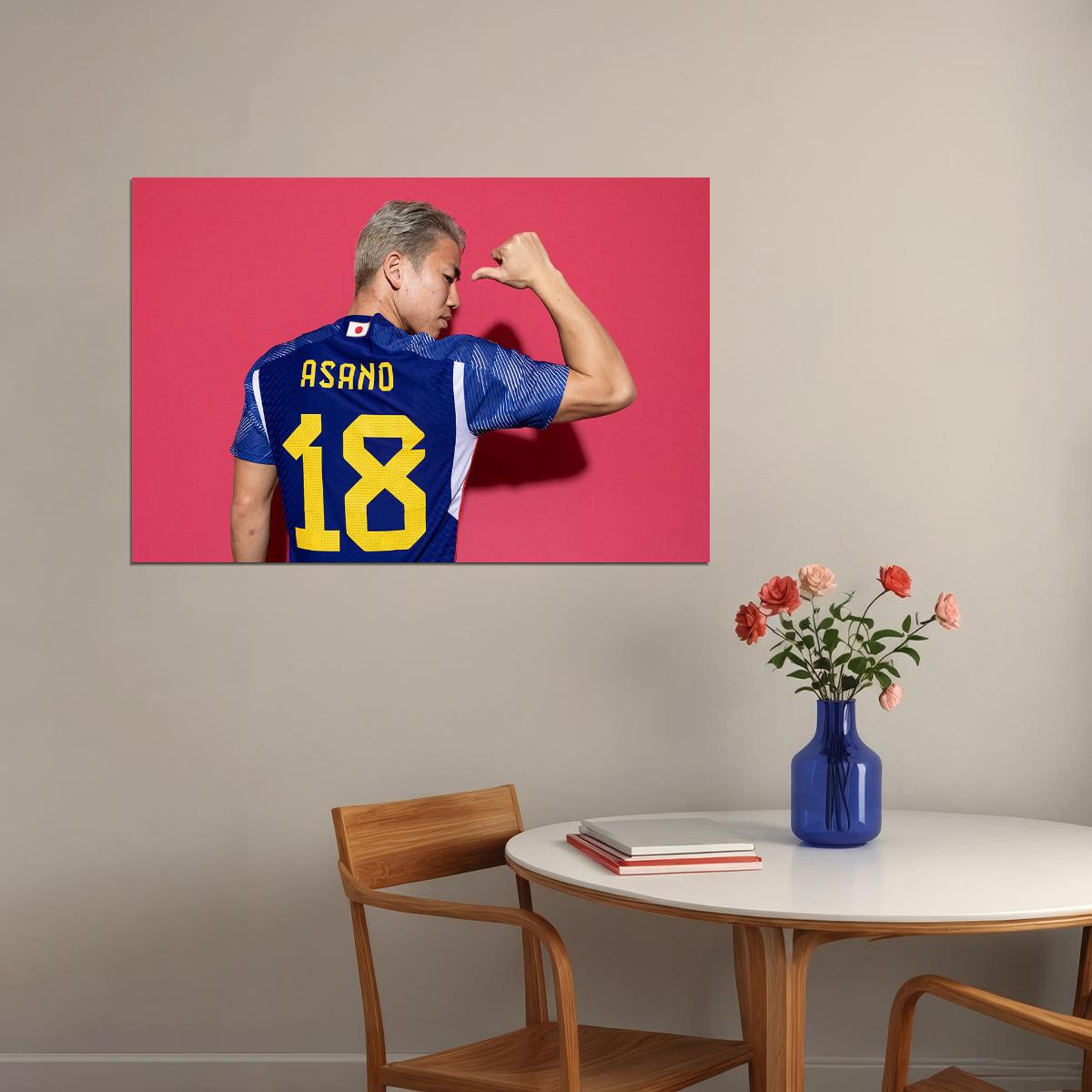 Takuma Asano Japan National Team World Cup Qatar 2022 Poster Wall Art Print Home Wall Decor - xonomax
