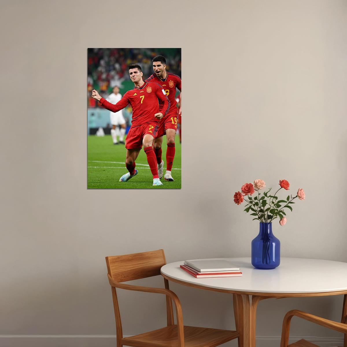 Alvaro Morata Spain National Team World Cup Qatar 2022 Poster Wall Art Print Home Wall Decor - xonomax