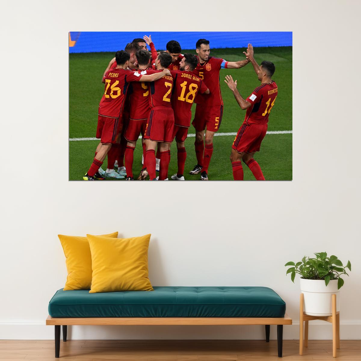 World Cup Qatar 2022 Spain National Team Poster Wall Art Print Home Wall Decor - xonomax