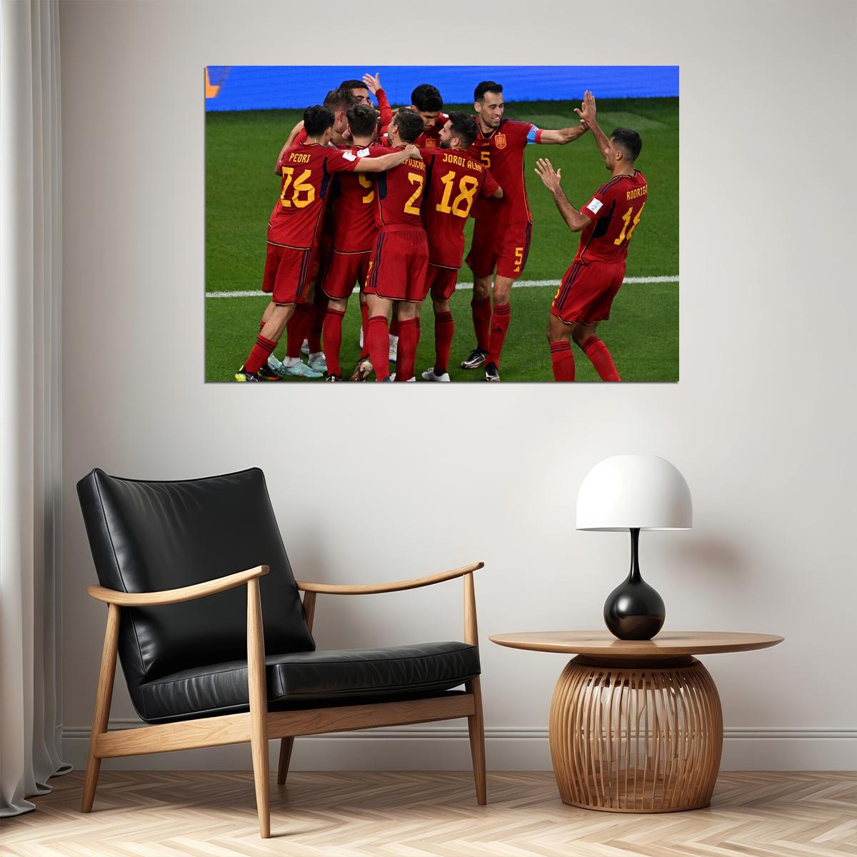 World Cup Qatar 2022 Spain National Team Poster Wall Art Print Home Wall Decor - xonomax