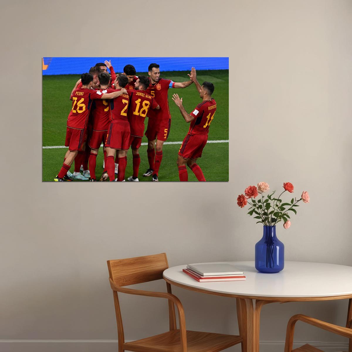 World Cup Qatar 2022 Spain National Team Poster Wall Art Print Home Wall Decor - xonomax
