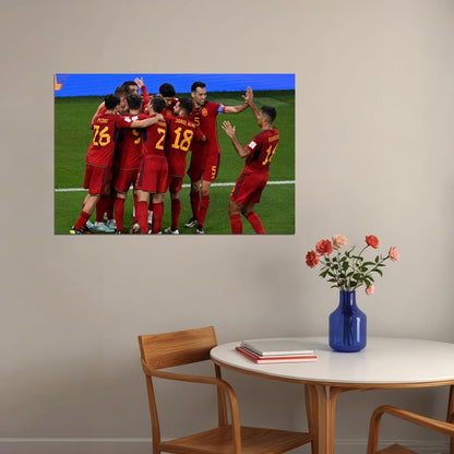 World Cup Qatar 2022 Spain National Team Poster Wall Art Print Home Wall Decor - xonomax
