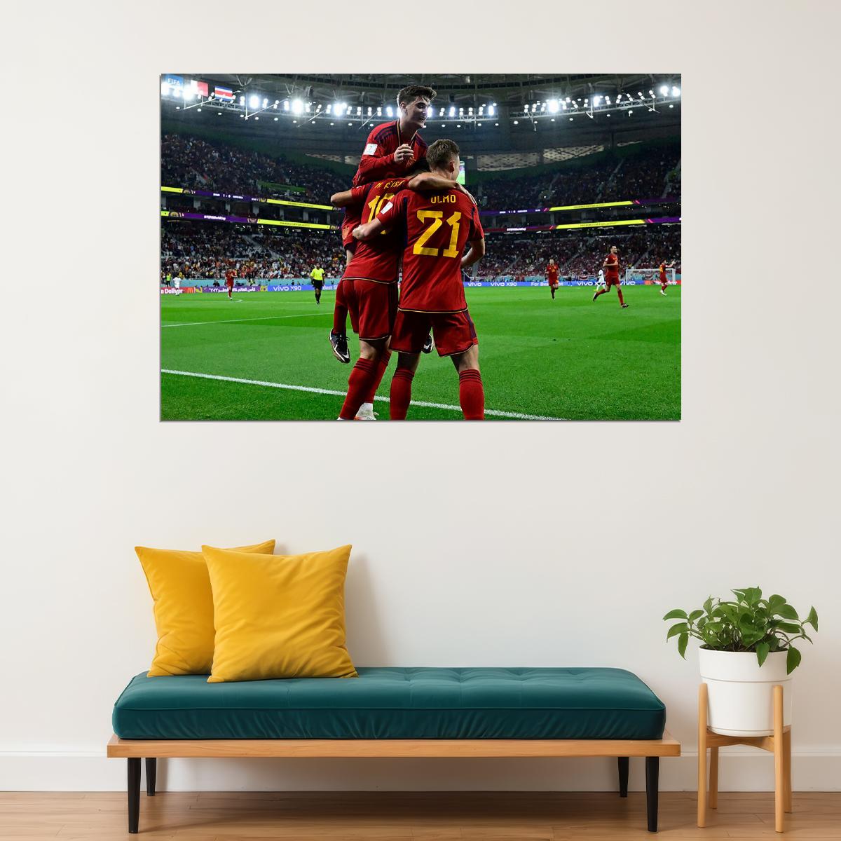 Spain National Team World Cup Qatar 2022 Poster Wall Art Print Home Wall Decor - xonomax