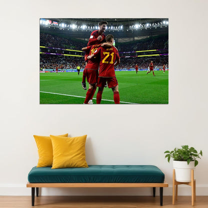 Spain National Team World Cup Qatar 2022 Poster Wall Art Print Home Wall Decor - xonomax