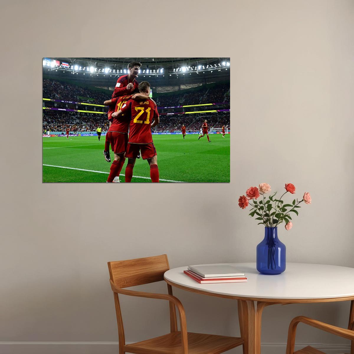 Spain National Team World Cup Qatar 2022 Poster Wall Art Print Home Wall Decor - xonomax