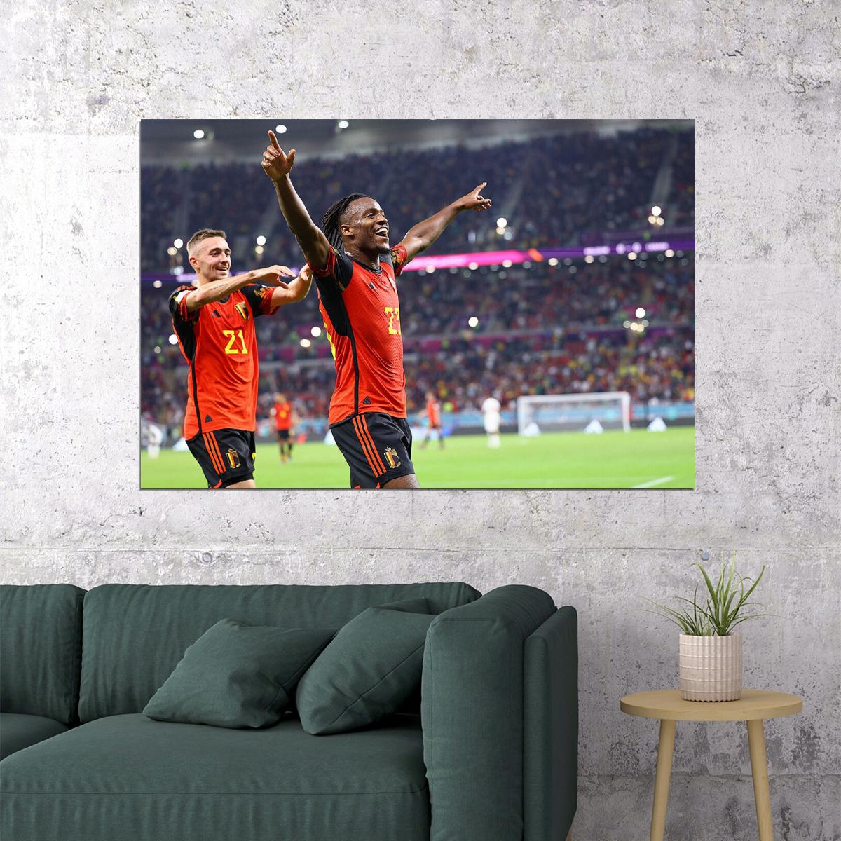 Michy Batshuayi Belgium National Team World Cup Qatar 2022 Poster Wall Art Print Home Wall Decor - xonomax