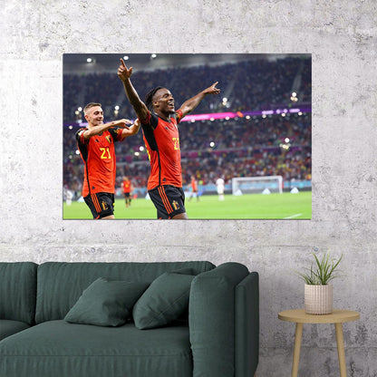 Michy Batshuayi Belgium National Team World Cup Qatar 2022 Poster Wall Art Print Home Wall Decor - xonomax