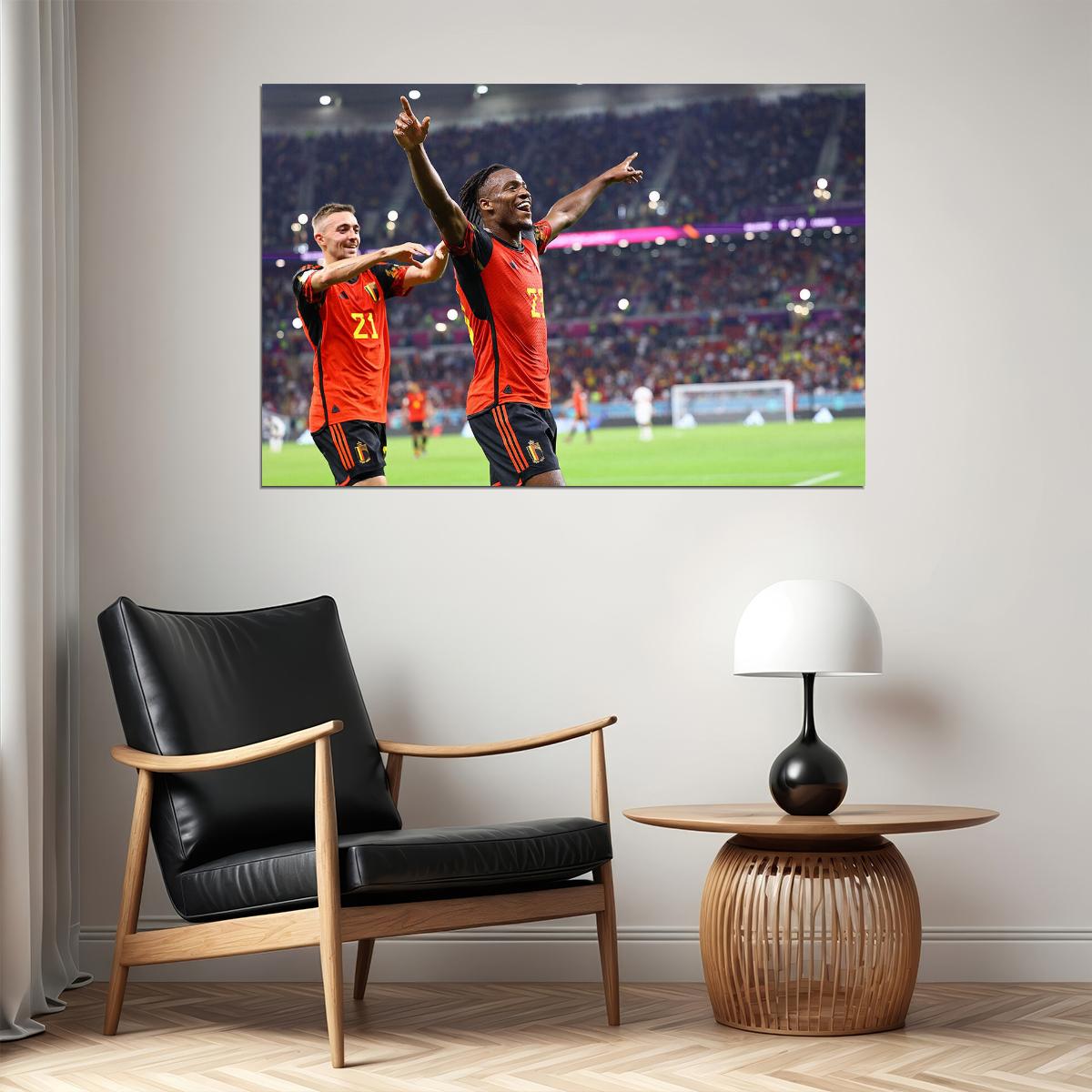 Michy Batshuayi Belgium National Team World Cup Qatar 2022 Poster Wall Art Print Home Wall Decor - xonomax