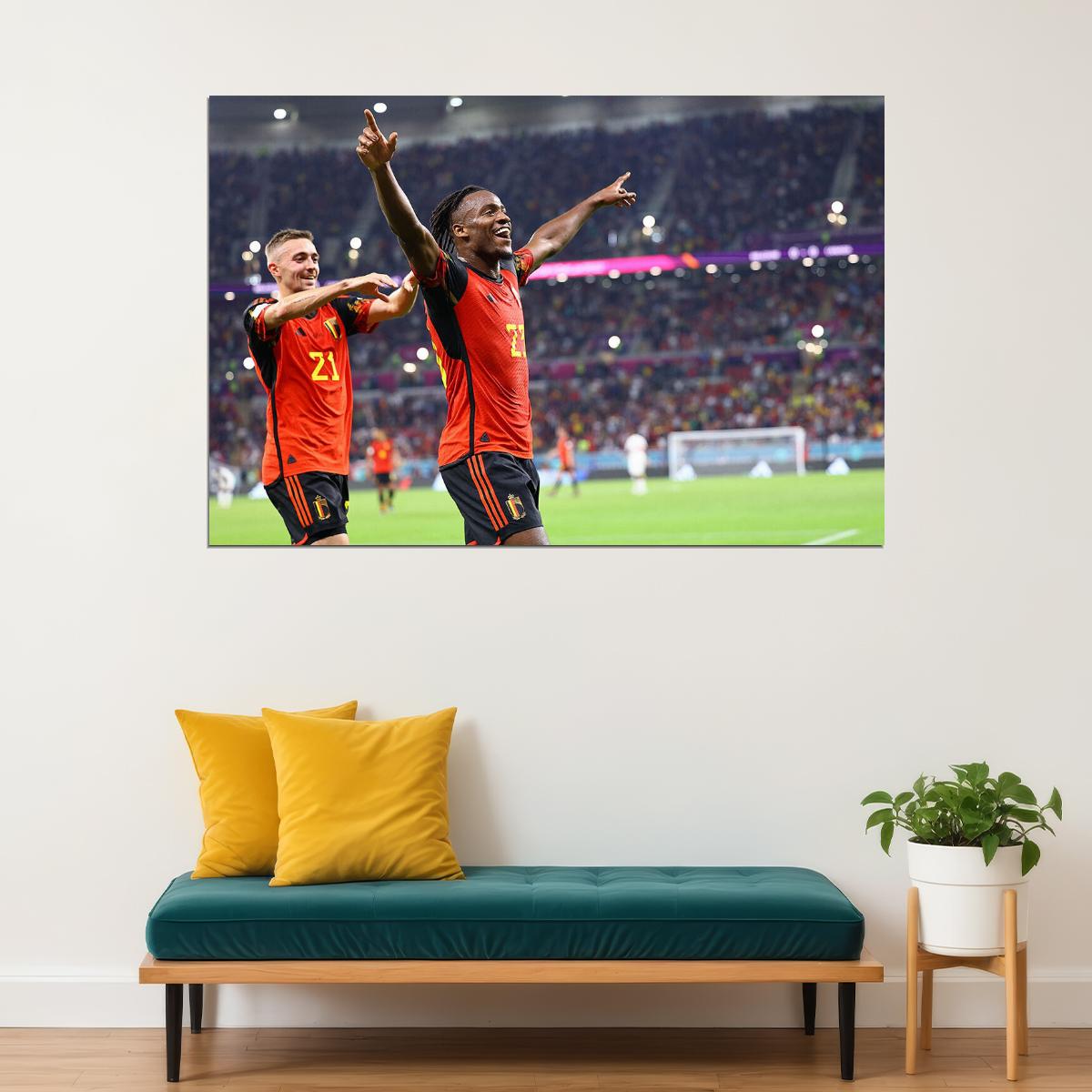 Michy Batshuayi Belgium National Team World Cup Qatar 2022 Poster Wall Art Print Home Wall Decor - xonomax