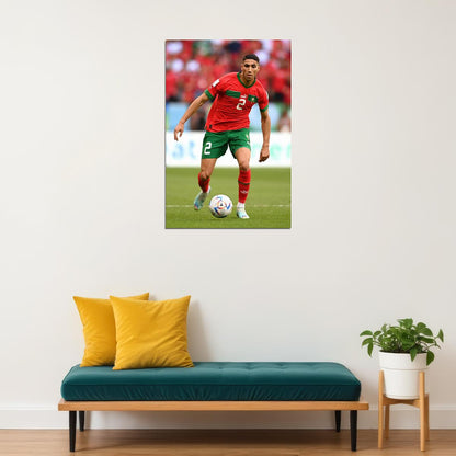 Achraf Hakimi Morocco National Team World Soccer Fans Poster Wall Art Print Home Wall Decor - xonomax