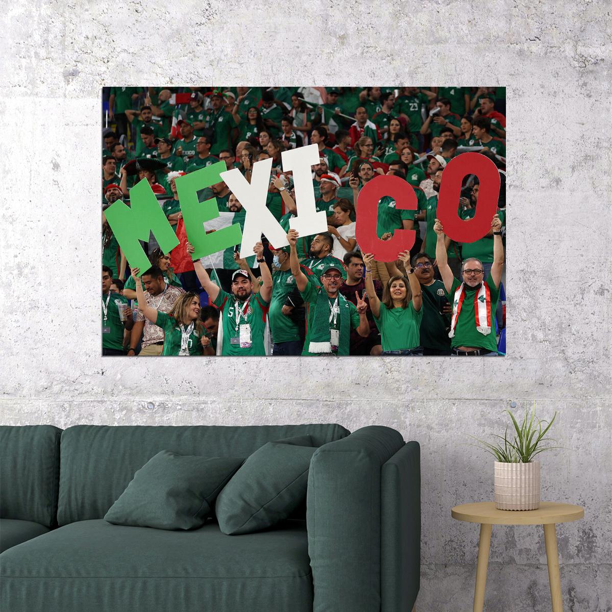 Mexico World Soccer Fans 2022 Football Poster Wall Art Print Home Wall Decor - xonomax