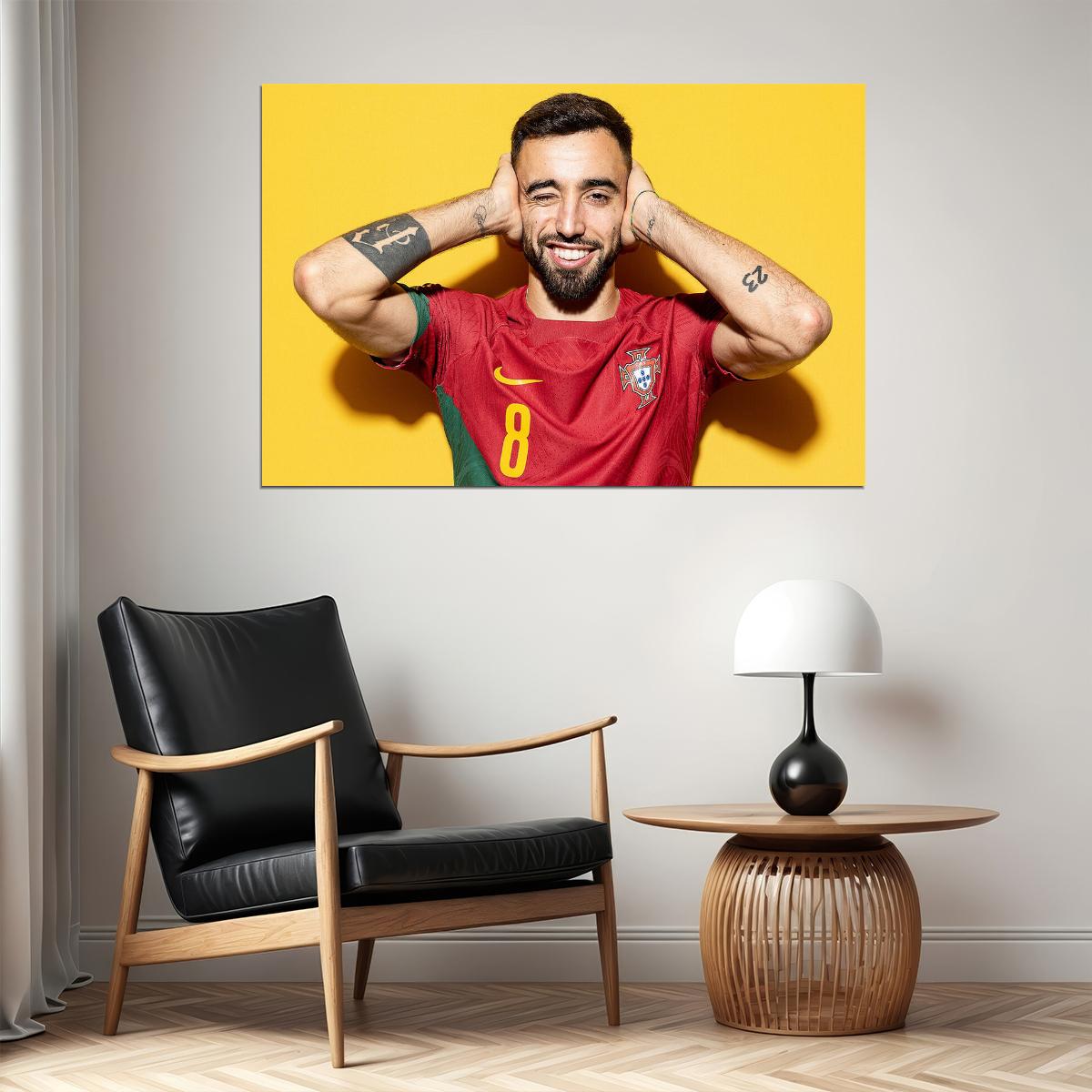 Bruno Fernandes Portugal World Soccer Fans 2022 Poster Wall Art Print Home Wall Decor - xonomax