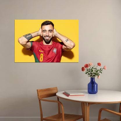 Bruno Fernandes Portugal World Soccer Fans 2022 Poster Wall Art Print Home Wall Decor - xonomax