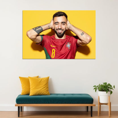Bruno Fernandes Portugal World Soccer Fans 2022 Poster Wall Art Print Home Wall Decor - xonomax