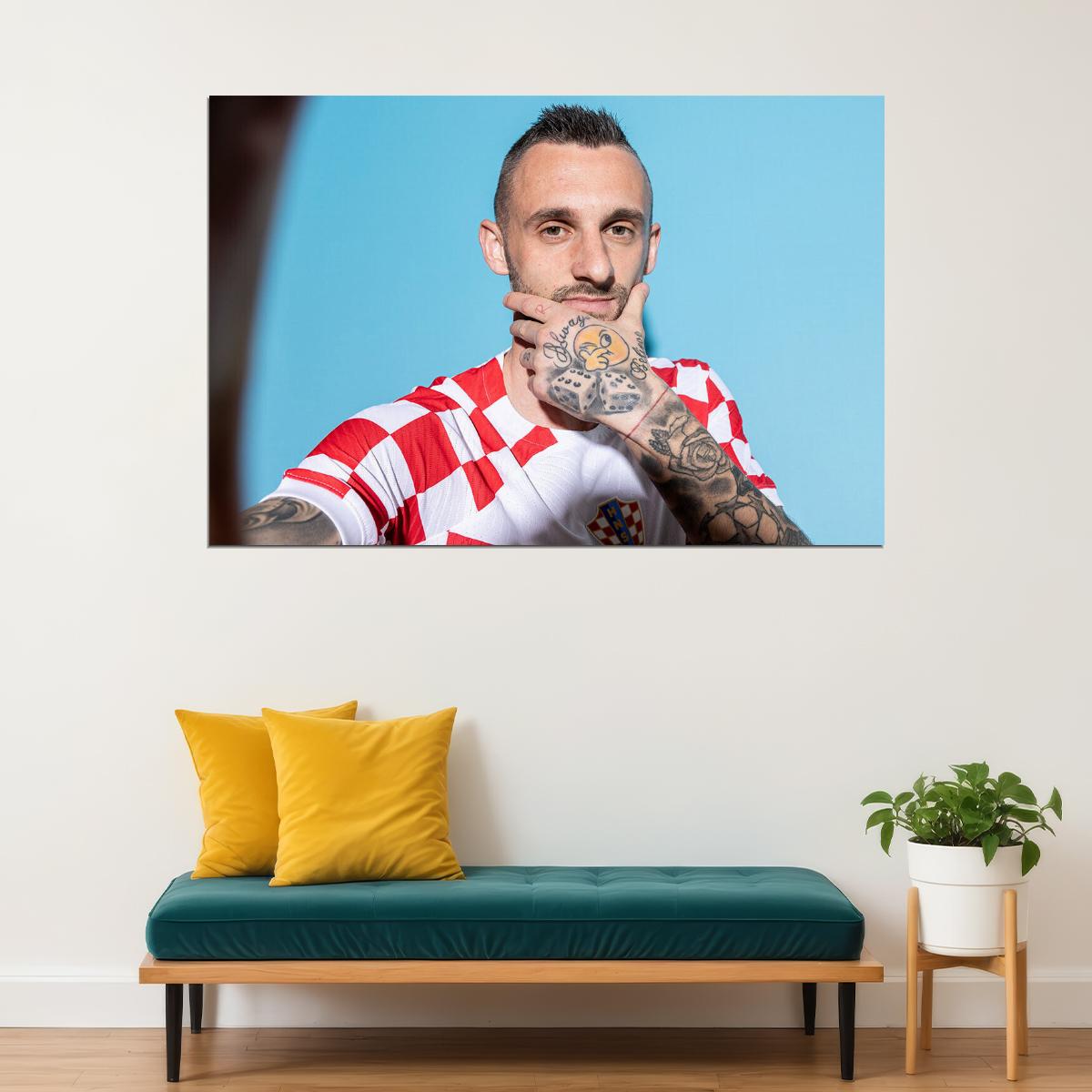 Marcelo Brozovic Croatia World Soccer Fans 2022 Poster Wall Art Print Home Wall Decor - xonomax