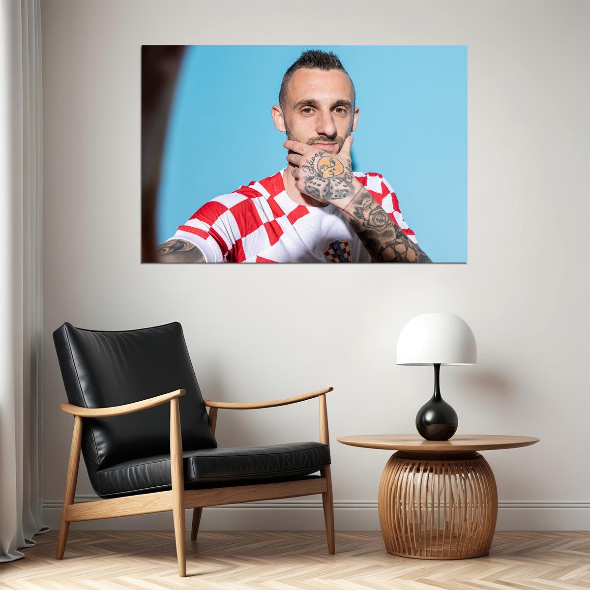 Marcelo Brozovic Croatia World Soccer Fans 2022 Poster Wall Art Print Home Wall Decor - xonomax