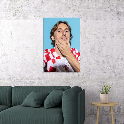 Luka Modric Croatia World Soccer Fans 2022 Poster Wall Art Print Home Wall Decor - xonomax