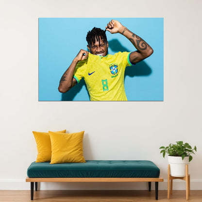 Footballer Fred Brazil World Soccer Fans 2022 Poster Wall Art Print Home Wall Decor - xonomax