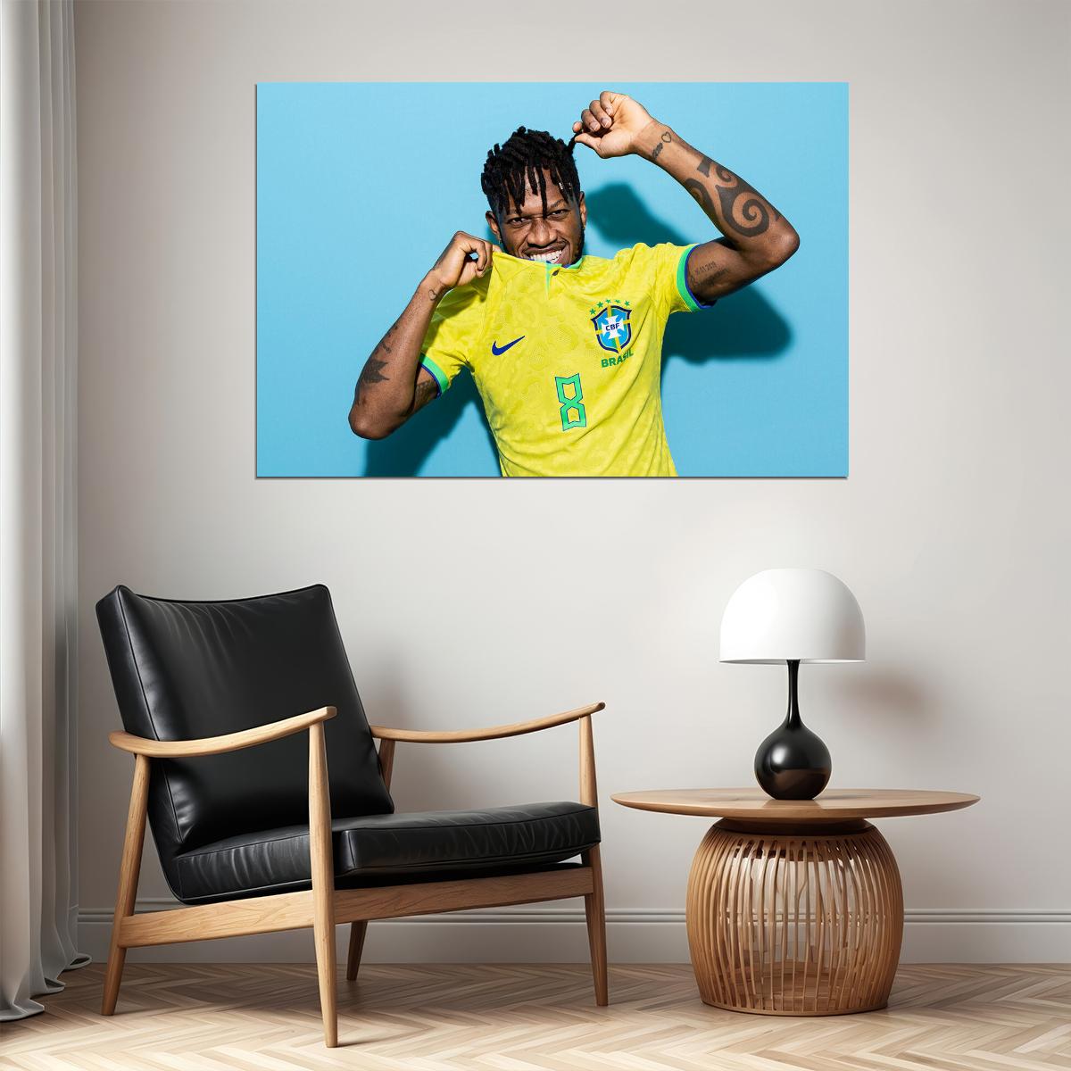 Footballer Fred Brazil World Soccer Fans 2022 Poster Wall Art Print Home Wall Decor - xonomax