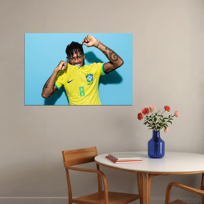 Footballer Fred Brazil World Soccer Fans 2022 Poster Wall Art Print Home Wall Decor - xonomax
