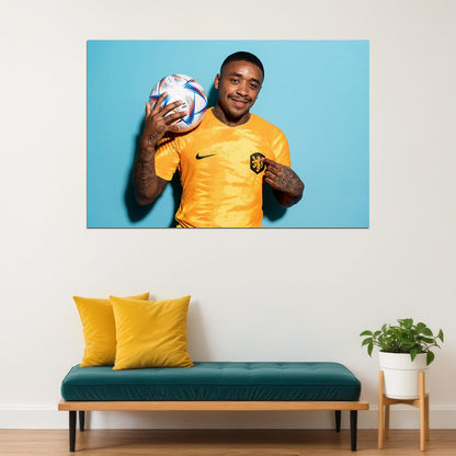 Steven Bergwijn Netherland World Soccer Fans 2022 Poster Wall Art Print Home Wall Decor - xonomax