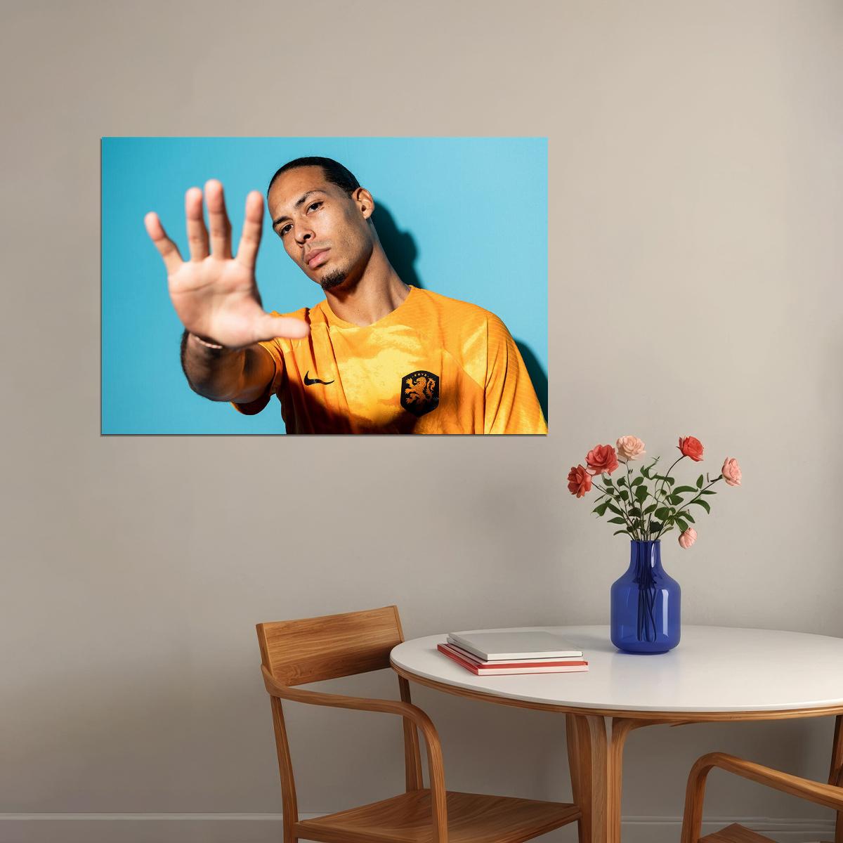 Virgil Van Dijk Netherland World Soccer Fans 2022 Poster Wall Art Print Home Wall Decor - xonomax