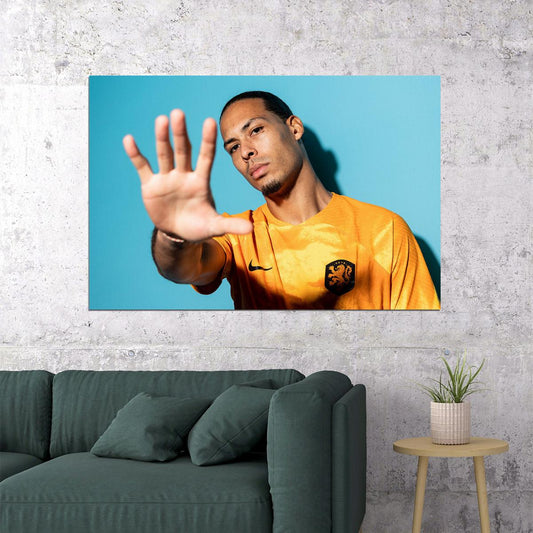 Virgil Van Dijk Netherland World Soccer Fans 2022 Poster Wall Art Print Home Wall Decor - xonomax