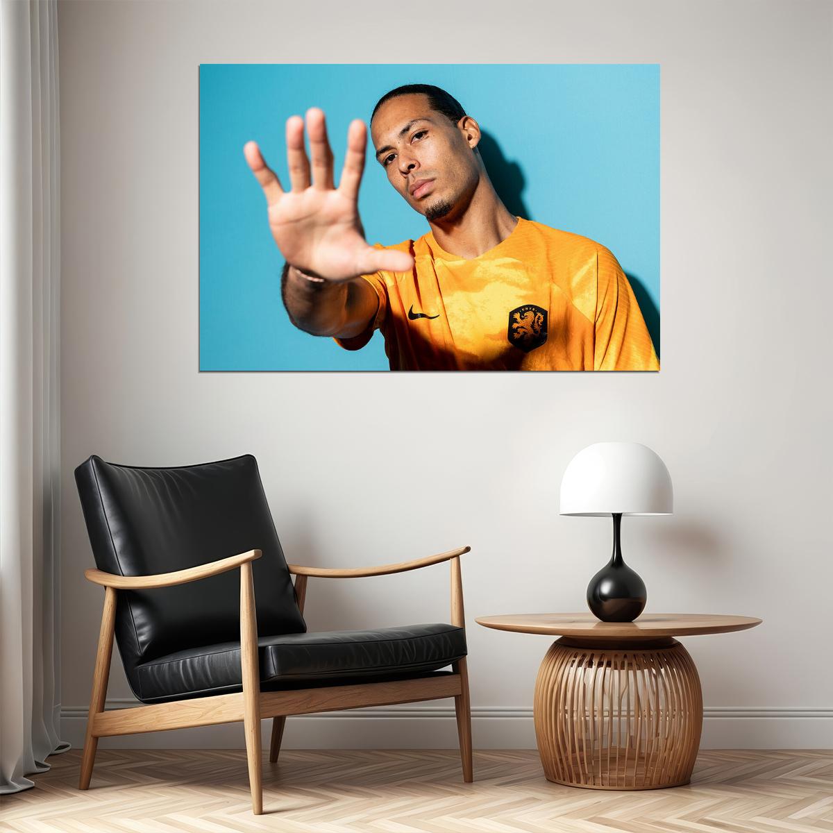 Virgil Van Dijk Netherland World Soccer Fans 2022 Poster Wall Art Print Home Wall Decor - xonomax