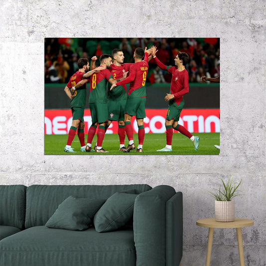 Portugal National Football Team World Soccer Fans 2022 Poster Wall Art Print Home Wall Decor - xonomax