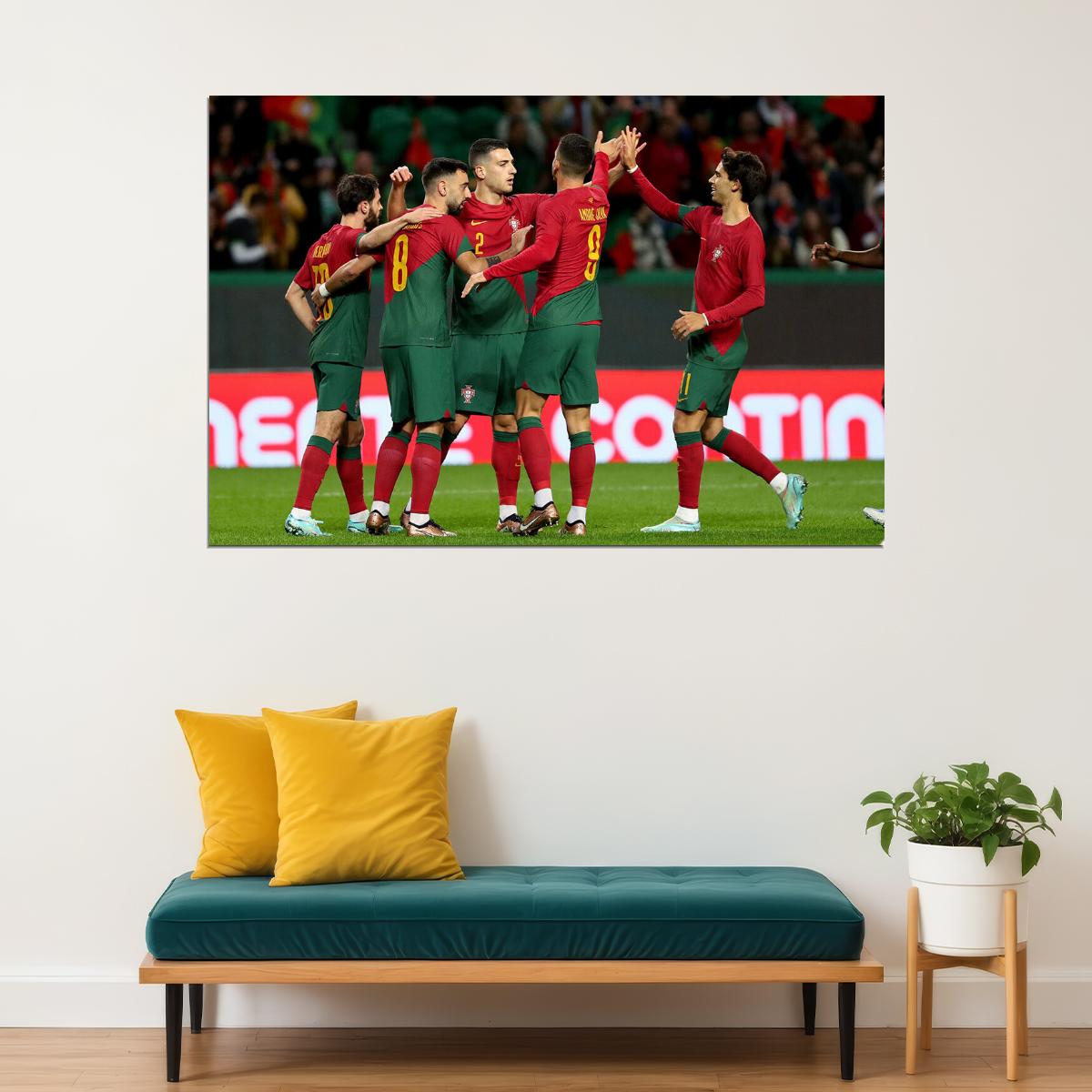 Portugal National Football Team World Soccer Fans 2022 Poster Wall Art Print Home Wall Decor - xonomax