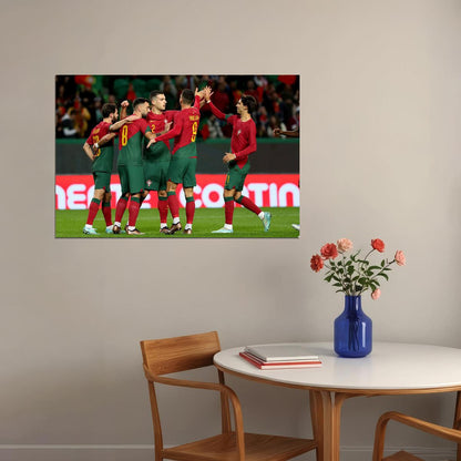 Portugal National Football Team World Soccer Fans 2022 Poster Wall Art Print Home Wall Decor - xonomax