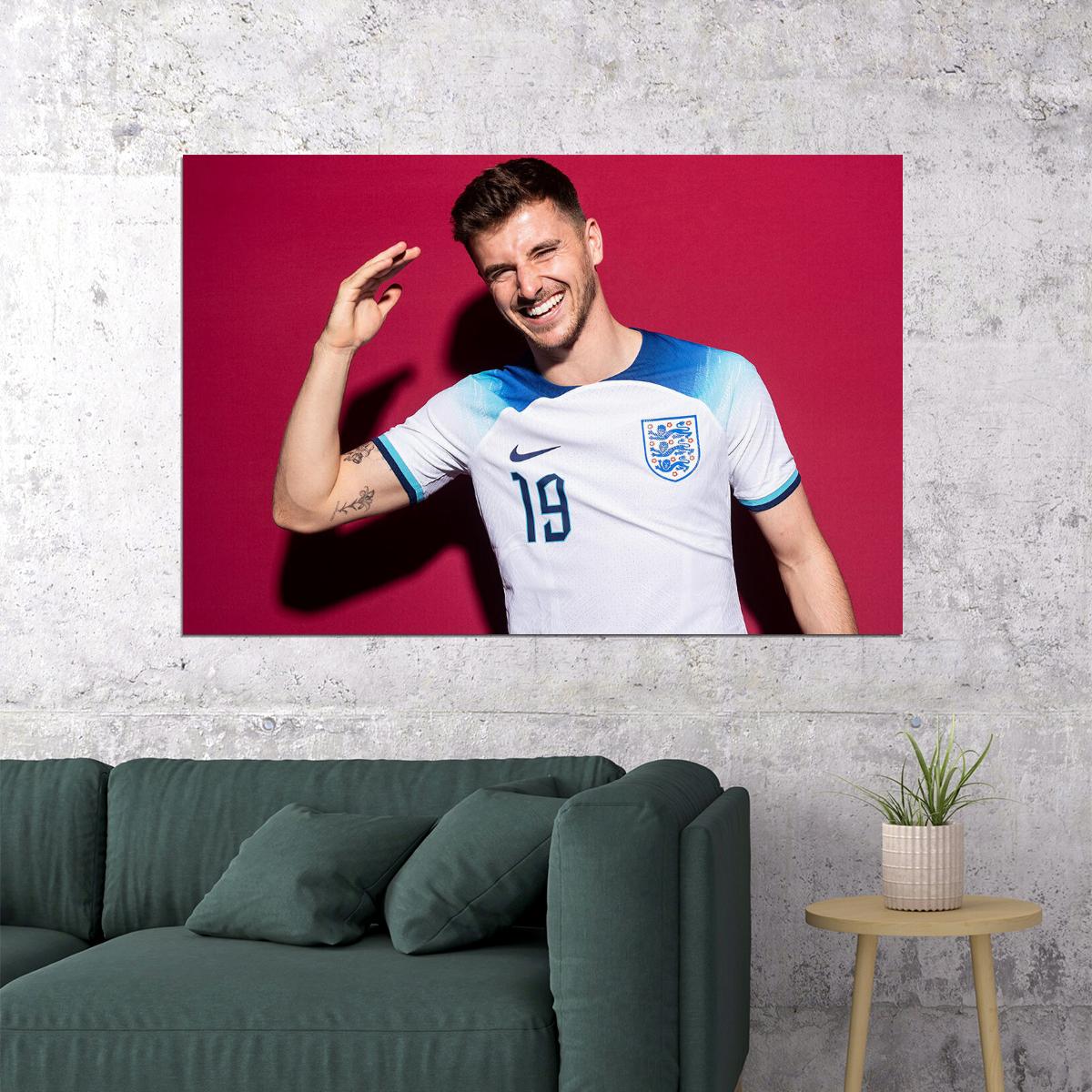 Mason Mount England World Soccer Fans 2022 Poster Wall Art Print Home Wall Decor - xonomax