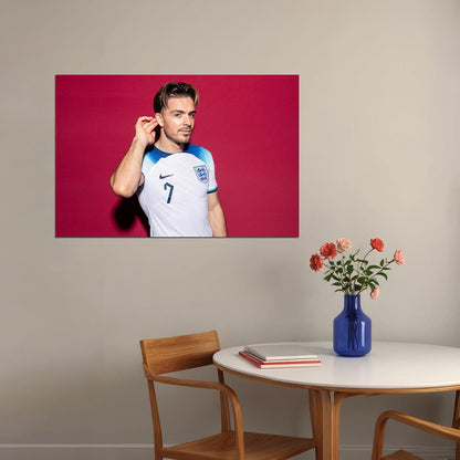 Jack Grealish England World Soccer Fans 2022 Poster Wall Art Print Home Wall Decor - xonomax