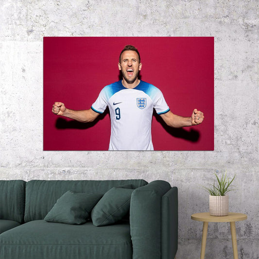 Harry Kane England World Soccer Fans 2022 Poster Wall Art Print Home Wall Decor - xonomax
